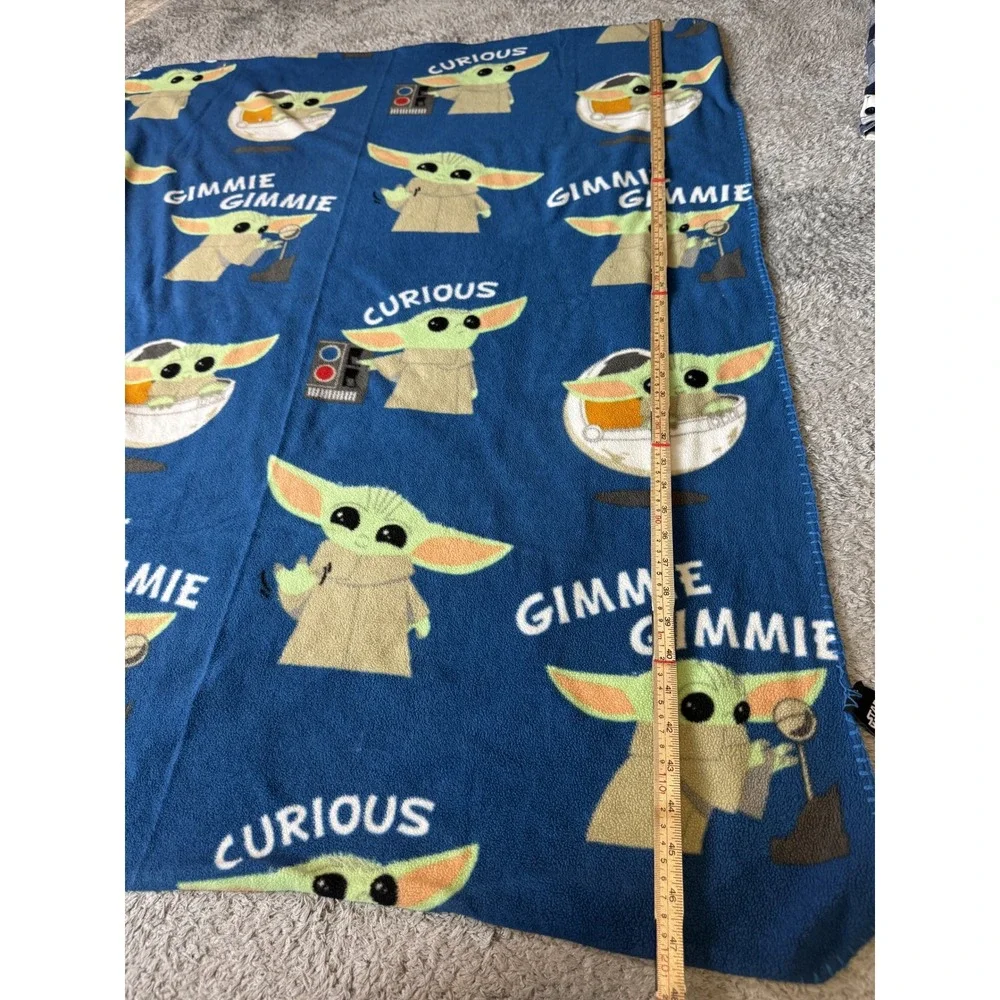 Star Wars Unisex Grogu Fleece Throw Blanket OS Blue Baby Yoda Mandalorian